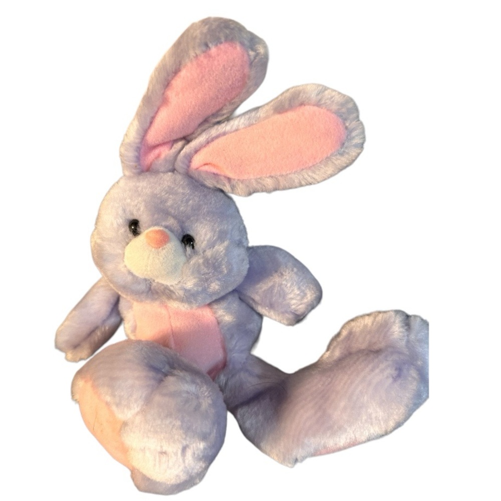 Vintage 2000 Trendmasters Purple Easter Bunny Rabbit Plush 7” Big Feet Rare